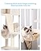 Hey-brother Kratzbaum, 134,6 cm, Katzenturm für Indoor-Katzen, Katzenhaus mit gepolstertem Plattformbett, Spielzeugbälle, großer gemütlicher Höhle, Hängematten und Sisal-Kratzbäume, Beige MPJ019-SM