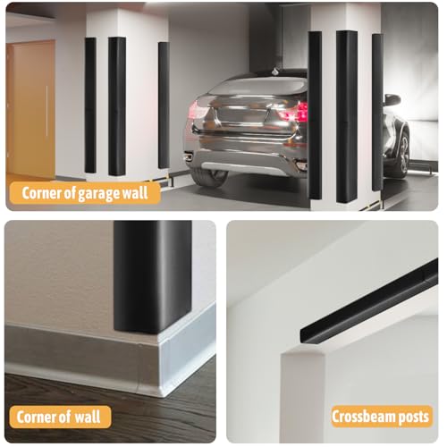 Image of Wall Corner Guards 72 inch Tall 5 inch Sides 2 inch Thick, Heavy Duty Impact-Resistant Foam Safety Protector with Waterproof UV-Resistant Vinyl Cover for Gym Basketball Court Garage Playroom (Black)
