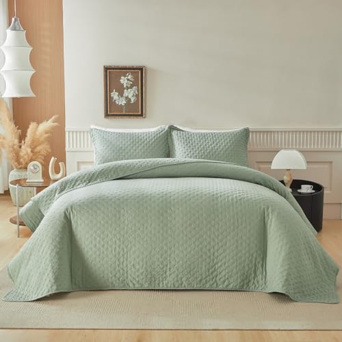 Kit Cobre Leito Colcha Queen Ravenna Percal Super Soft Verde