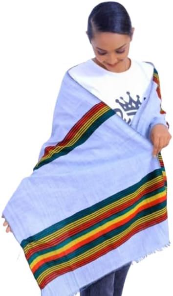 Ethiopian Traditional Cotton Cloth. Rasta Green Yellow Red Stripe Scarf. Handmade cotton, Ethiopian clothing, Ethiopian