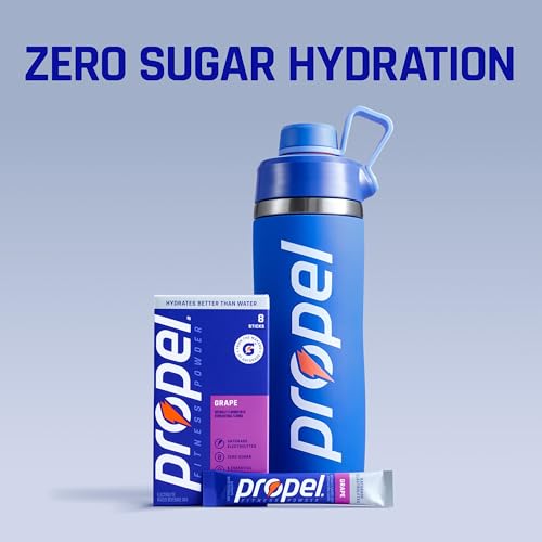 Image of Propel Electrolyte Powder Drink Mix, Raspberry Lemonade, (32 Servings), Zero Sugar, Enhanced Water Beverage, Gatorade Electrolytes, Vitamins, No Added Colors, No Artificial Flavors, Hydration