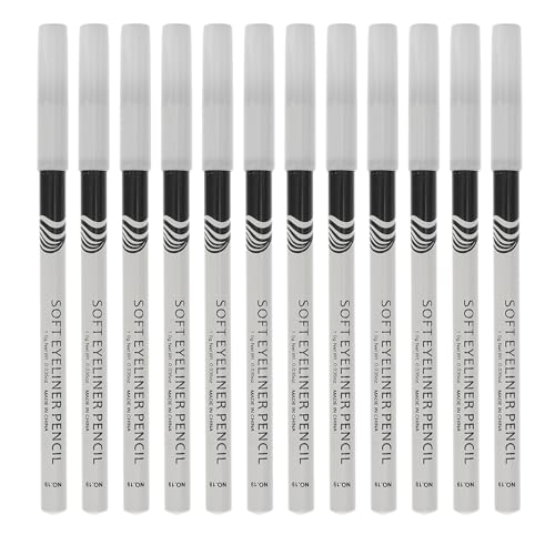 Veemoon 12 Lápices Delineadores de Ojos de Tono para Maquillaje Profesional y Personal, Madera Ligera, Fácil de Guardar y Resistente, Ideales para Salones de Belleza