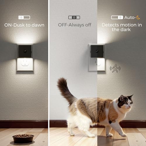 Image of L LOHAS LED Motion Sensor Night Light, [2-Pack] Motion Activated Night Light, Motion Sensor and Dusk to Dawn Sensor, Brightness Adjustable, 5000K Daylight White Nightlight for Bathroom Hallway Kitchen