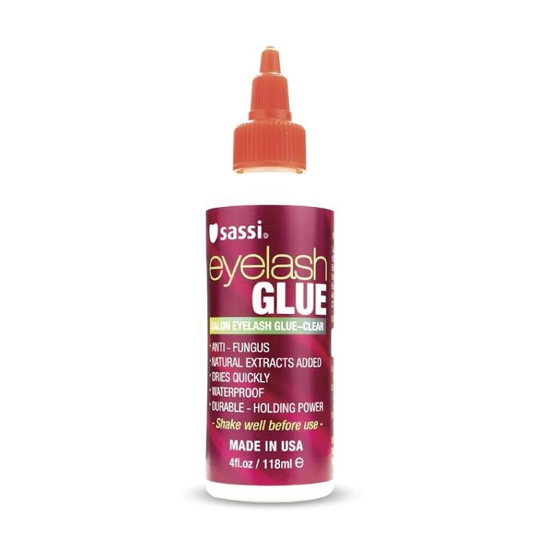 Cola para cílios Sassi transparente, frasco com 120 mL