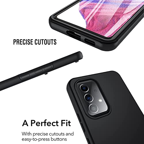 NWNK13 For Samsung Galaxy A53 5G Case Crystal Clear Slim Fit Front & Back 360° Case Built-in Screen Protector Full Body Silicone Gel Mobile Phone Cover for Samsung A53 5G (Clear) (Black) - Image 3