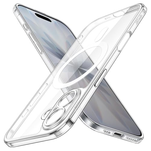 JETech Magnetic Slim Case for iPhone 17 6.3-Inch Compatible with MagSafe, Camera Lens Full Protection, Ultra-Thin Lightweight Clear Minimalist Protective Phone Cover (Clear)