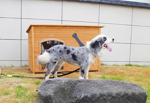 Wooden Doghouse for Small, Medium, Large Dogs, Waterproof, Outdoor/Indoor Kennel,Puppy Shelter with Elevated Floor (Natural, M) - Image 4