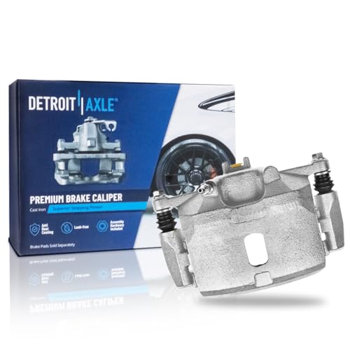Image of Detroit Axle - Front Driver Side Brake Caliper w /Bracket Replacement for 2001-2005 Honda Civic Acura EL