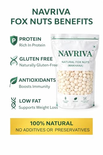 Image of NAVRIVA Phool Makhana| 250g *4|1kg | Premium Large size| Gluten Free| Healthy Snack