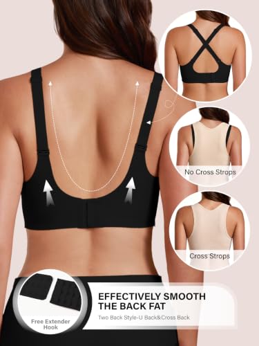 COCOMARTS Jelly Bras for Women No Underwire Seamless Push Up Bra Black, M — view 4