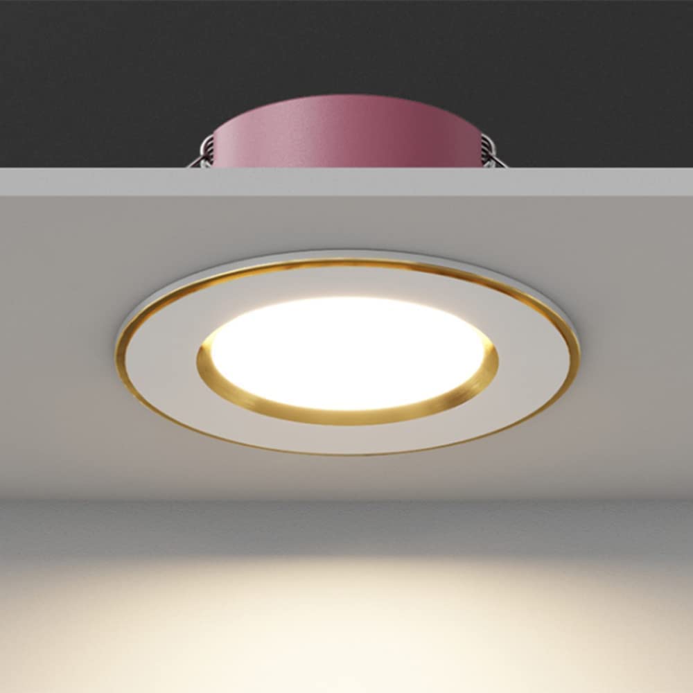Set di 9 faretti a LED da Incasso Bianchi da 2 Pollici per corridoio, Illuminazione Decorativa del soffitto, Pannello Luminoso Rotondo per soffitto, faretto Wafer Senza allogg,5w-4000k