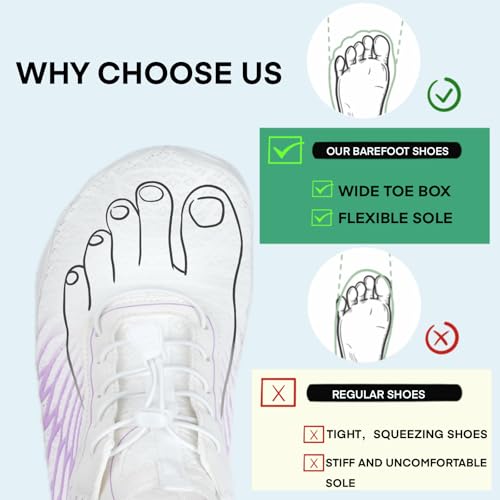 Image of Hike Barefoot Shoes for Women Men with Wide Toe Box, Healthy & Non-Slip Breathable Barefoot Water Shoes Beach Pool Aqua Swim Surf Hiking Walking Shoes