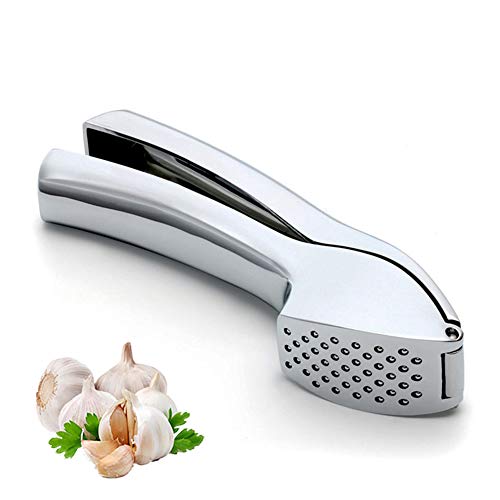 Stainless Steel Garlic Press, Garlic Peeler Crusher and Mincer with Sturdy Design Professional
