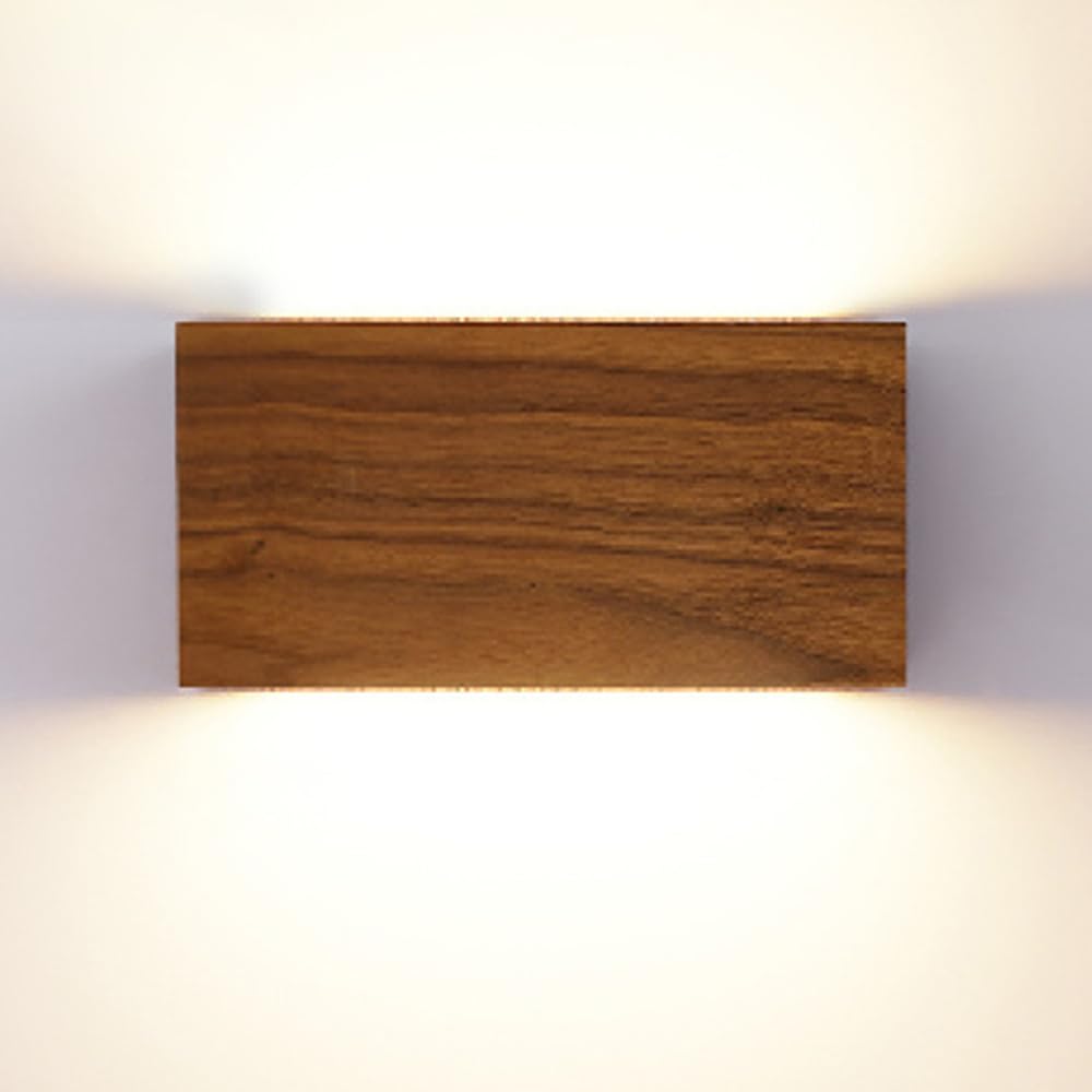 HXYSXHJUO Wall Lamps for Bedroom,LED Sconce Lighting Up Down Walnut Light Fixture Indoor Washer Modern Simple Sconces Night Lights Bedside Living Room Hallway