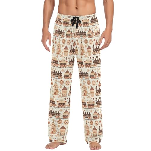 Ollabaky Mens Pajama Pants Separate Bottoms Men Sleep Lounge Pj Pants with Pockets