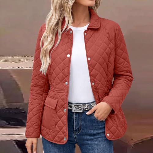 Piuwrlz Women's Diamond Quilted Snap Button Jacket with Flap Pockets - image 2