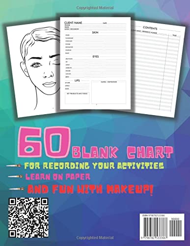 Natural Makeup Face Charts: Blank Make up: Tutorial Books for Beginners | Practice Draw Studio| Large Pages Paper | Opens and Closed Eyes | For Artists and Coloring Book for Teens Girls | Artistry image 3
