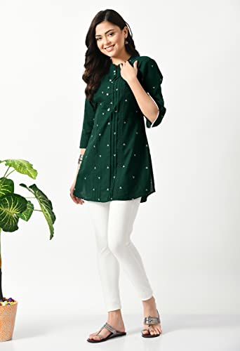 Image of Meesan Women's Casual Ethnic 3 /4 Sleeve Printed Tunic