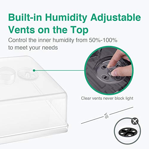 3-Set Strong Plant Growing Trays with Humidity Domes for Seed Starting, Germination and Seedling Propagation, Holds 144 Cells in Total (Cell Tray Not Included) - Thumbnail 5