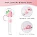 BULKITEM 6Pcs Pink Cue Straw Cover Cap for Stanley Cup 40 30oz Tumbler, 10mm Reusable Cute Drinking Straw Topper Accessories, Portable Protector Plugs Decorations Gifts for Party