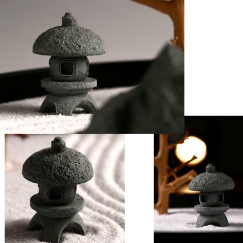 Estatua de Buda y 2 Lámparas Japonesas Pagoda para Jardín Zen miniatura 3