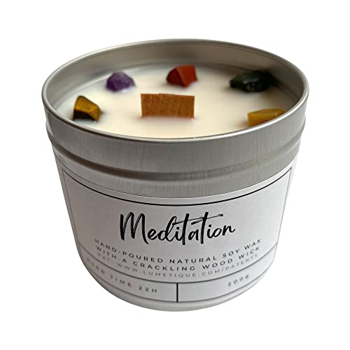 Aluminium Crystal Candle Tin, Meditation with 7 Chakra Crystals - Image 3