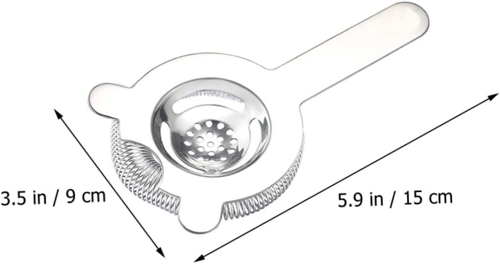 Zerodeko Professional Bar Strainer Stainless Steel Cocktail Strainer Liquor Bar Accessory