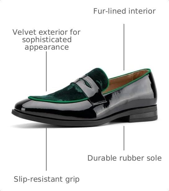 Image of JITAI Mens Velvet Loafers Dress Shoes Loafers for Men Tuxedo Suit Shoes