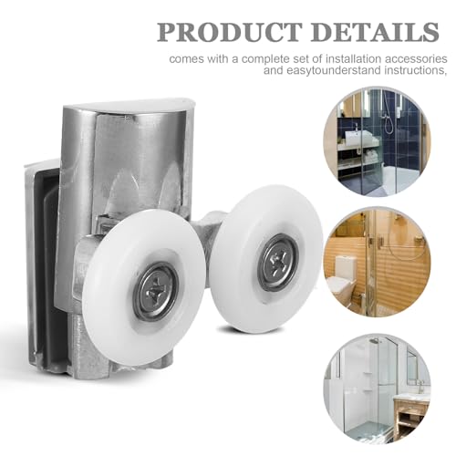 Rodillos para puertas de ducha de vidrio 23mm SHINEOFI de nylon y acero 4