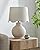BoutiqueRugs Pojezerje Bohemian Ceramic Table Lamp for Bedroom, Bedside Nightstand - Decorative Boho Tabletop Lamp for Living Room - Rattan Shade - Gray, Cream
