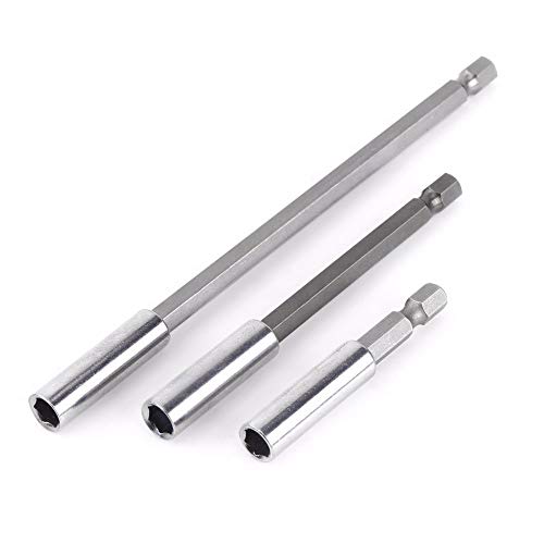 Image of AASONS 3 Piece 1 /4'' Hex Shank Quick Release Screwdriver Extension Bit Holder Connection Rod Adapter Sleeve 50mm /100mm /150mm