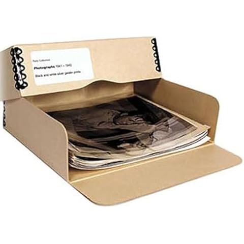 Archival Methods Drop Front Box, 3" x 11.75" x 15", Tan Cover