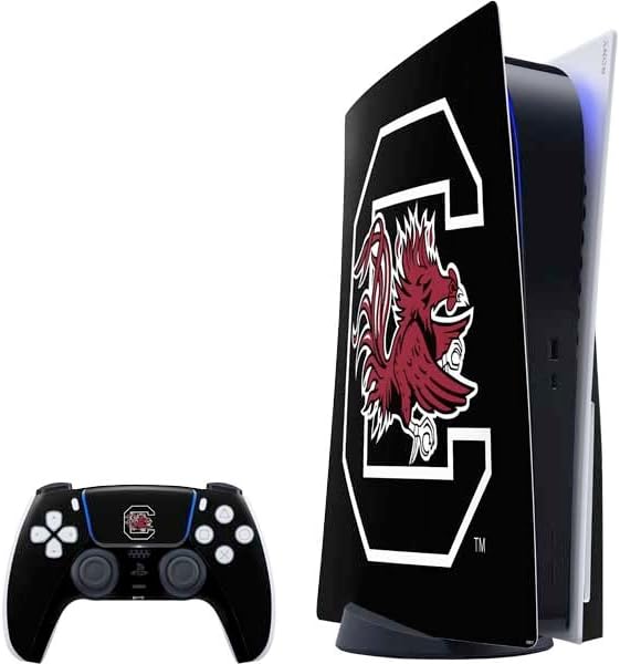 Skinit Decal Gaming Skin Compatible with PS5 Bundle - Officially Licensed University of South Carolina Gamecocks Black Design