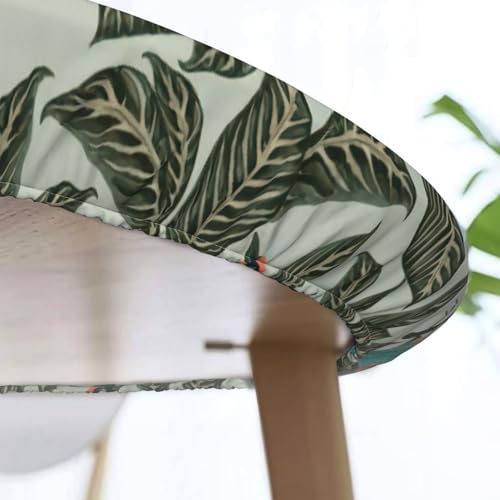 Nappe ronde tropicale imperméable anti-rayure pour masquer les défauts d'une table usée - 8