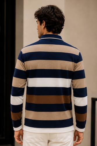Image of Full Sleeve Polo T Shirt for Men Cotton with Pocket and Collar - Regular Fit Tshirt