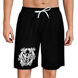 ハーフパンツ メンズ 戦国武将 伊達政宗 家紋 家徽 ショートパンツ 短パン 五分丈 ビーチパンツ ショーツ サーフパンツ スポーツパンツ ポケット付き S-4XL 薄手 通気 吸汗速乾 水陸両用 2XL