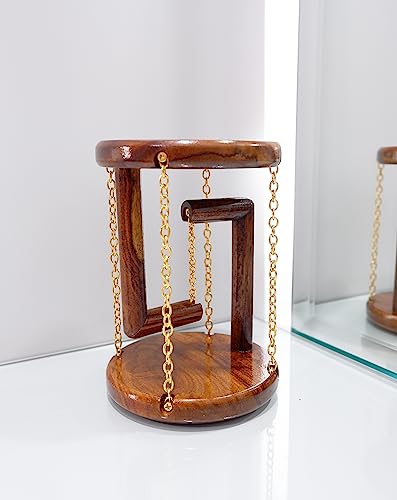 Image of Tolas India Tensegrity New Year Gift for Home & Office Decor, Made with Solid Sheesham Wood, Showpiece, Light Weight, Table Top, Vintage Brown Surface