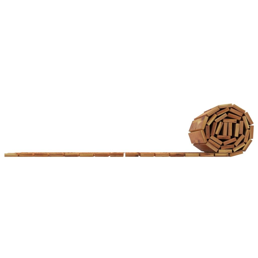 Camino de jardín 200 x 50 cm de madera de acacia, con ruedas