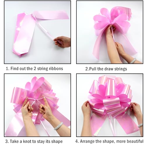 Image of 1Pcs 14 Inch Giant Large Pull Bow Big Bow,Great Gift Bow for appliances,Bikes,Table Decorations and Party Events (White)