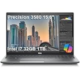 Dell Precision 3580 Mobile Workstation Laptop (15.6' FHD, Intel 10-Core i7-1355U vPro, 32GB RAM, 1TB SSD) for Business, Engineer, Backlit, 4G LTE, Wi-Fi 6E, 1080p IR Webcam, 3-Yr Warranty, Win 11 Pro