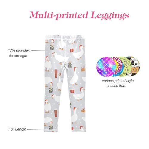 CaTaKu Girls Leggings Santa Claus Goose Leggings for Girls Kids Athletic Workout Yoga Pants Size 4-10T4