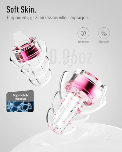 Image of Hearprotek Concert Ear Plugs, 2Pairs Reusable high Fidelity Musician Ear Plugs for Concerts Loud Music-Noise Reduction Ear Protection earplugs for Rave,Festival,Music,Tinnitus Relief