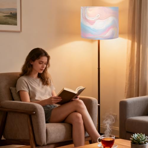 Image of Nuxovilar Lamp Shades Set of 2, 13 inch Top x 13 inch Bottom x 10 inch High (Spider) | Large lamp shades dreamy flowing pattern bedroom living room studio covers light decorative (Abstract)