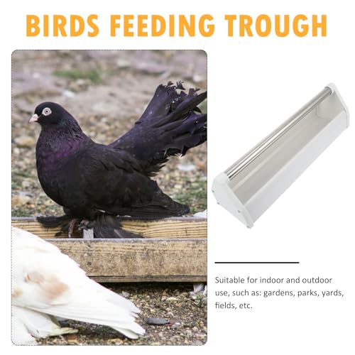 Gamelle pour pigeons PLAFOPE en inox et plastique blanc pour cages d'oiseaux d'intérieur - 8