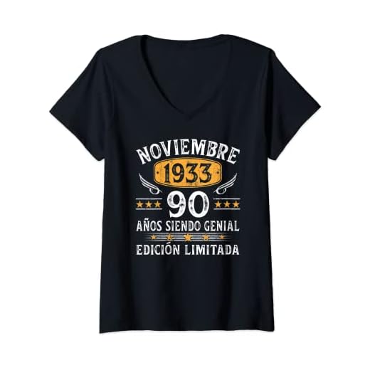 Mujer Nacido En Noviembre 1933 Vintage 90 Años Regalo Hombre Camiseta Cuello V