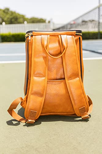 Niceaces Backpack Cooler Water Resistant & Leakproof, Modern Design, Adjustable Padded Straps Leather Bag Cooler Bags- Brown #TOP3