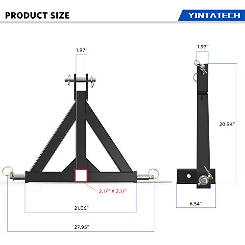 YINTATECH 3 Point Receiver Trailer Hitch Adapter - Image 3
