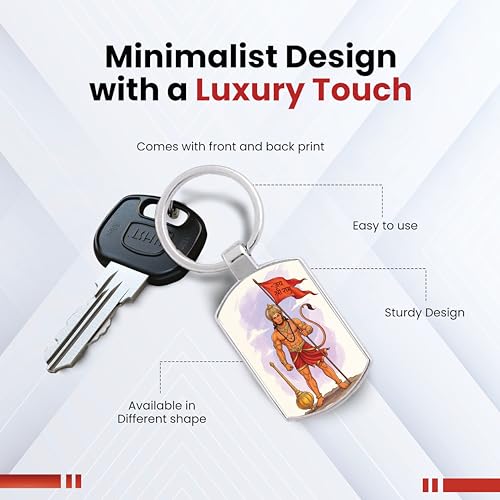 Image of Stylish Metal Keychains with Permanent Glossy Print - Inspirational Quotes & Spiritual Designs - Perfect Key chains for loved ones, Personal Use, Gifts & Return Gifts