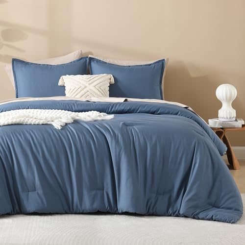 image for Litanika Haze Blue Oversized King Comforters Super King Size, 3 Pieces