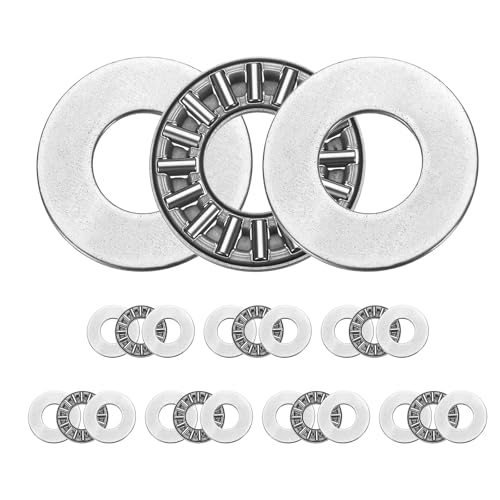 QUARKZMAN 8 Stück AXK1226+2AS Nadellager-Axialdrucklager mit Lagerscheiben, 12 mm x 26 mm x 4 mm Nadelrollenlager für Rasenmäher-LKW-Servolenkung